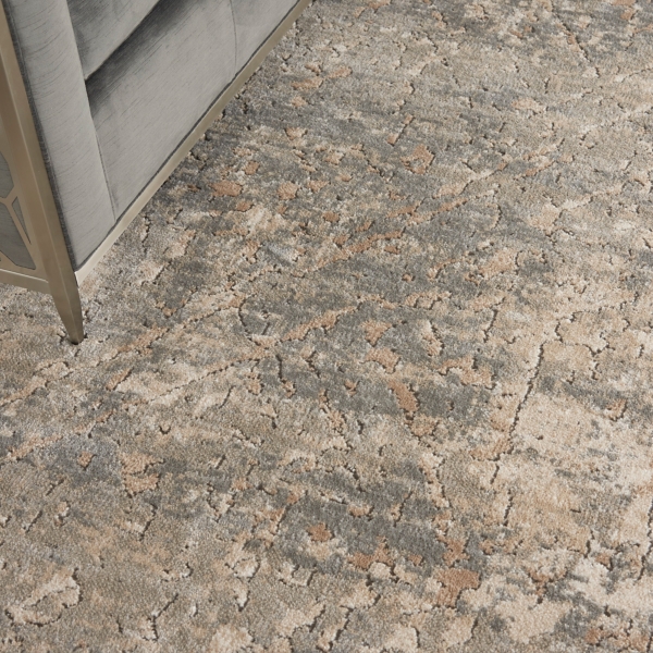 Gray and Beige Tally Textured Area Rug, 7x9