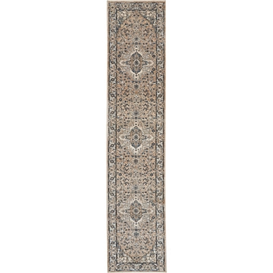 Gray and Ivory Nadia Medallion Runner, 2x10