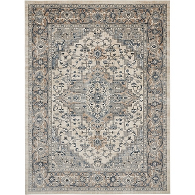 Gray and Ivory Nadia Medallion Runner, 2x10