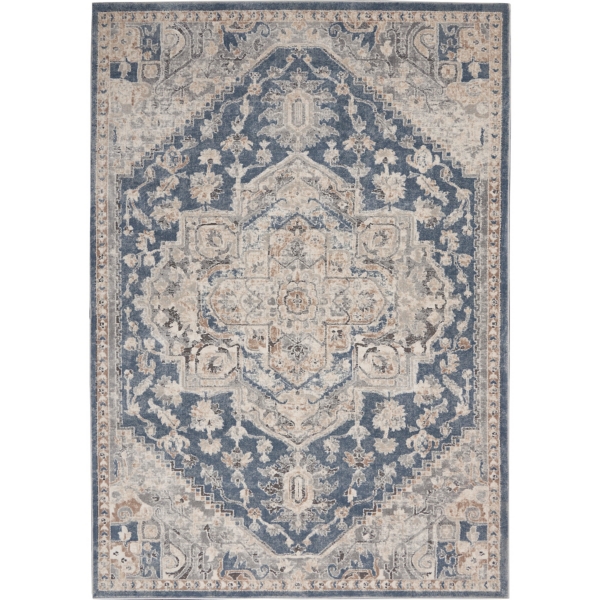 Blue Ellington Scroll Area Rug, 3x5 Kirklands Home