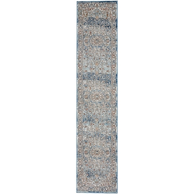 Gray and Ivory Nadia Medallion Runner, 2x10