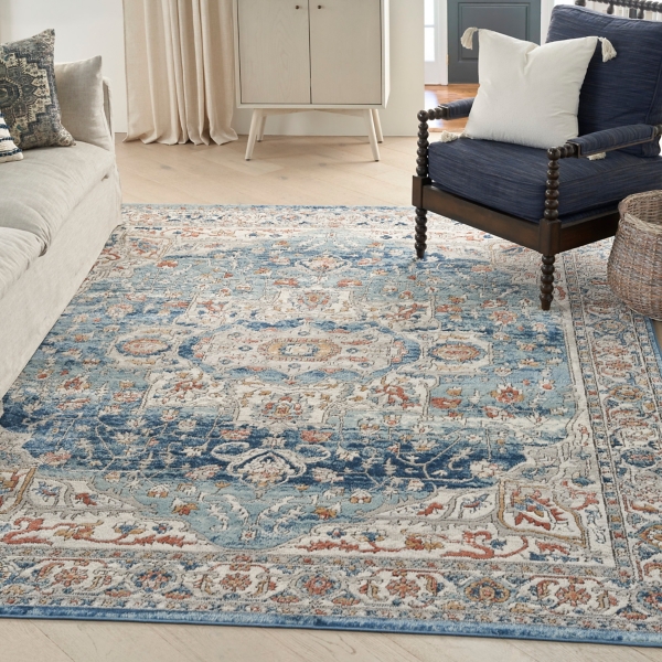 Blue Vintage Raj Area Rug, 7x9 Kirklands Home