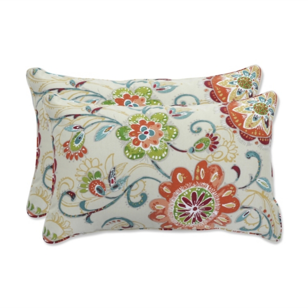 Lily Paisley Outdoor Lumbar Pillows, Set of 2 | Kirklands Home