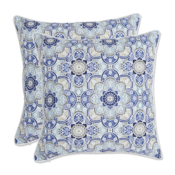 Blue Emilia Outdoor Throw Pillows, Set of 2 Kirklands Home