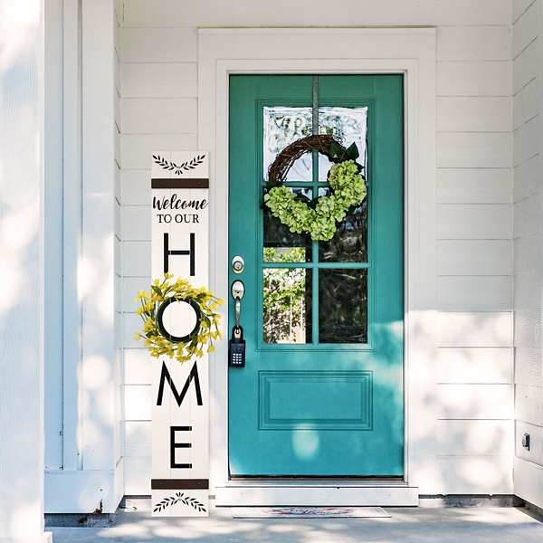 White Four Seasons Welcome Outdoor Porch Board | Kirklands Home