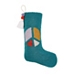 Teal Peace Sign Wool Stocking