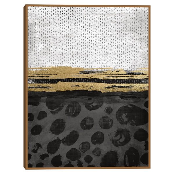 Black and White Dots Framed Canvas Art Print | Kirklands Home