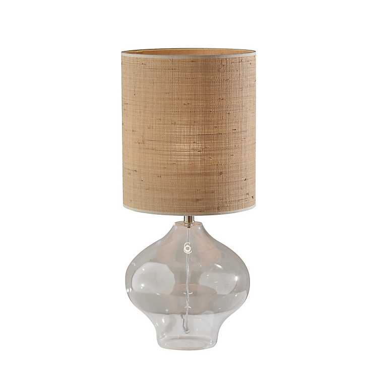Clear Glass and Rattan Shade Table Lamp, 28 in. Kirklands Home