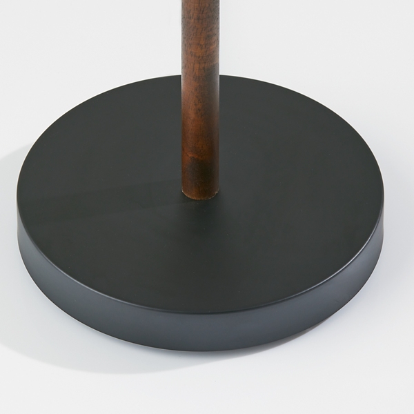 Black Metal Walnut Flare Pulls Floor Lamp