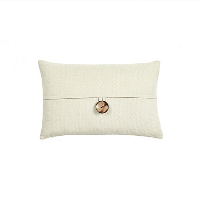 Ivory Linen and Button Lumbar Pillow Cover Kirklands Home