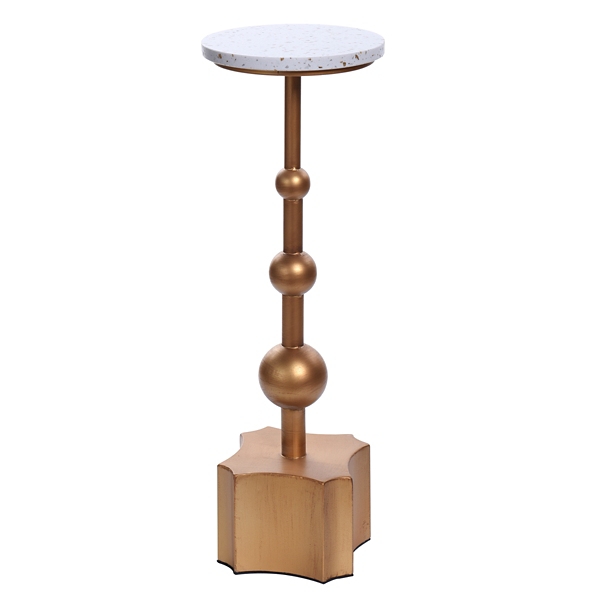 White Terrazzo Top and Gold Base Accent Table Kirklands Home