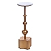 White Terrazzo Top and Gold Base Accent Table