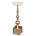 White Terrazzo Top and Silver Base Accent Table