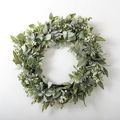 White Peony and Greenery Wreath