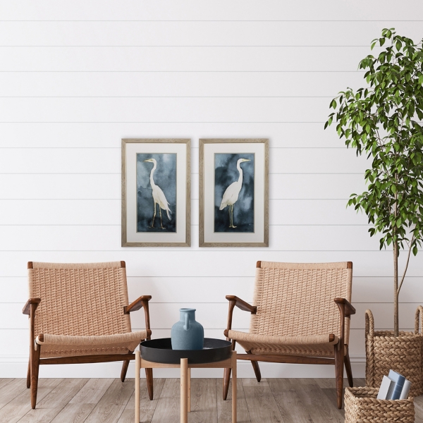 Simple Egret 2-pc. Framed Wall Art Set | Kirklands Home