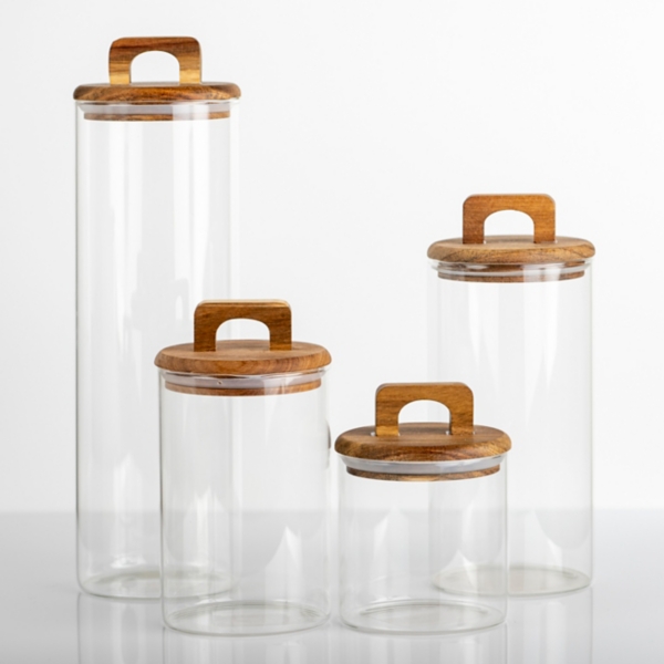 Glass Canisters with Curved Lids, Set of 4 Kirklands Home