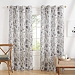 Gray Floral 2-pc. Curtain Panel Set, 84 in.
