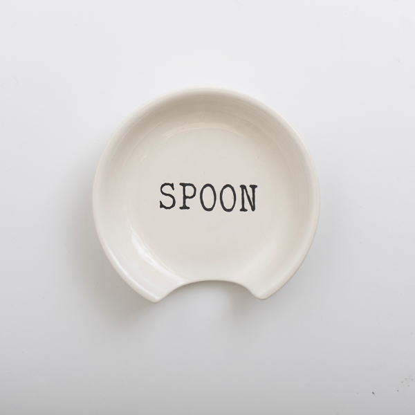 White Debossed Spoon Rest
