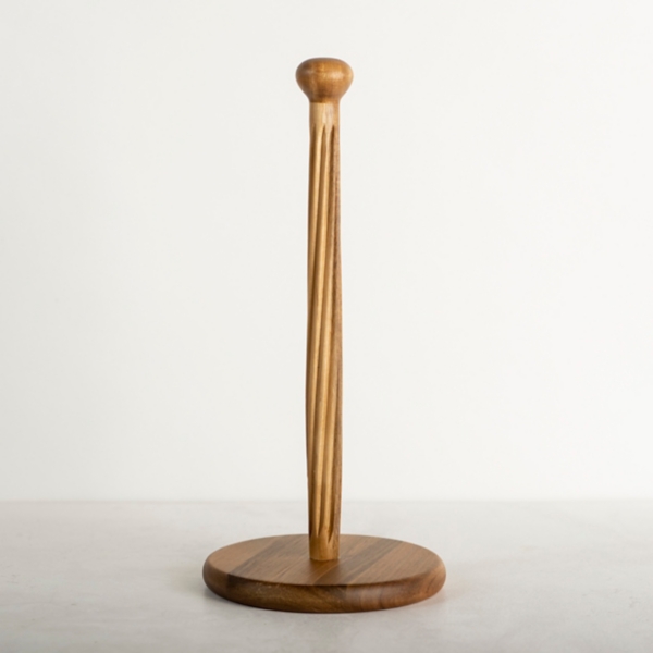 Ribbed Wood Paper Towel Holder | Kirklands Home