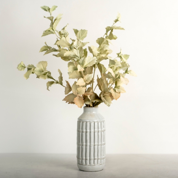 Antiqued Leaves Arrangement in White Vase Kirklands Home