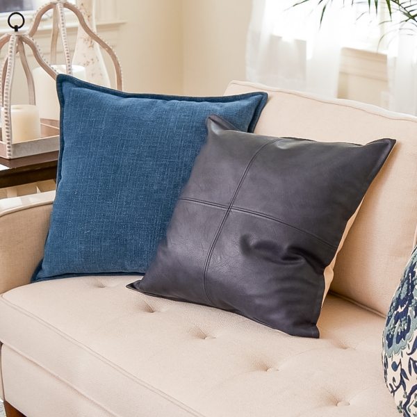 Teal Desert Chenille Throw Pillow