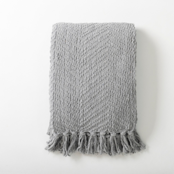 Gray Chevron Chenille Knit Throw Kirklands Home