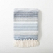 Blue and White Chenille Crystal Stripes Throw