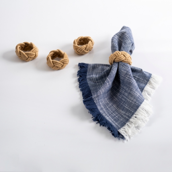Braided Jute Rope Napkin Rings, Set of 4 Kirklands Home