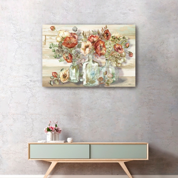 Poppies and Eucalyptus Canvas Wall Art | Kirklands Home