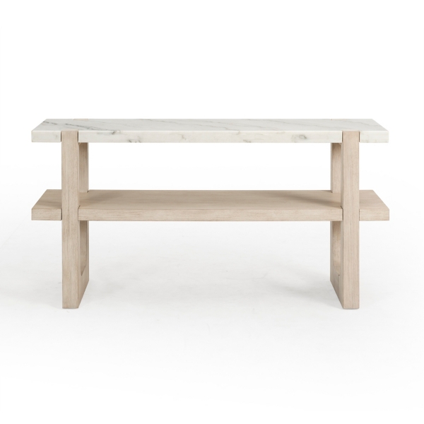 Marble and Ivory Wood Console Table | Kirklands Home