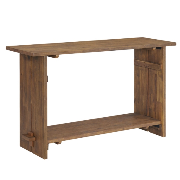 Natural Acacia Wood Farmhouse Console