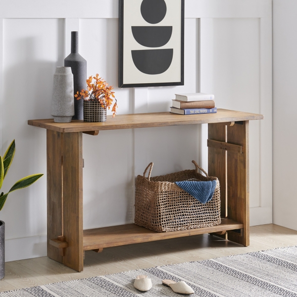 Honey Acacia Rustic Console Table