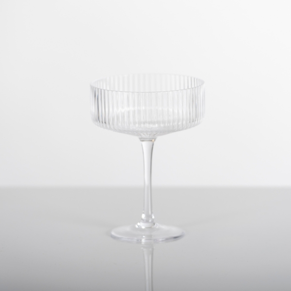 Ribbed Coupe Cocktail Glasses 8 oz, Set of 4