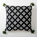 Black Petite Woven Petals Outdoor Throw Pillow