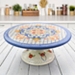Bright Grid Floral Motif Cake Stand