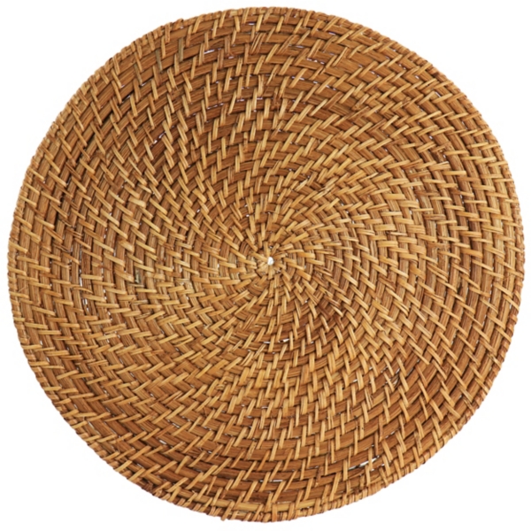 Martha Stewart Round Brown Rattan Charger | Kirklands Home