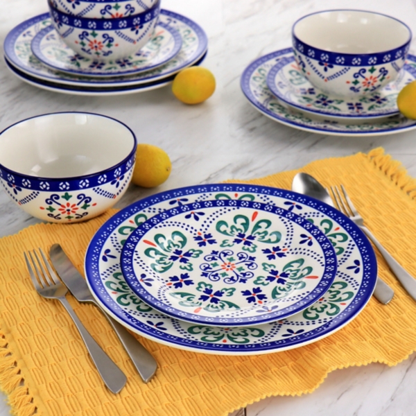 Mosaic Glazed Round 12pc. Dinnerware Set Kirklands Home