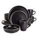 Black Modern Stoneware 16-pc. Dinnerware Set