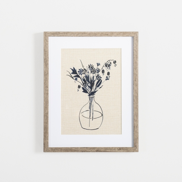 Indigo Floral Vase I Framed Art Print | Kirklands Home