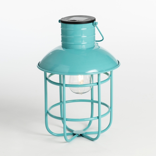Turquoise Hanging Cage Solar Powered Lantern Kirklands Home