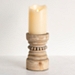 Natural Wood Beaded Pillar Candle Holder, 8 in.
