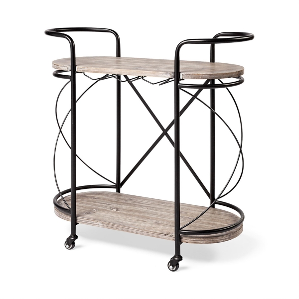 Black Metal Chassis 2Tiered Bar Cart Kirklands Home