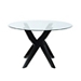 Black Wood and Glass X-Base Dining Table