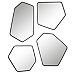Black Metal Linneah Wall Mirrors, Set of 4