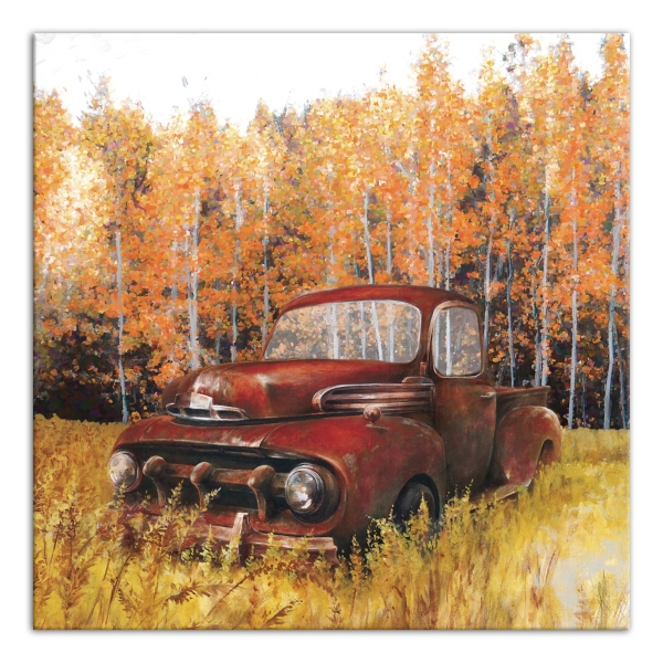 Old Truck In A Fall Field Canvas Art Print Kirklands Home   285709