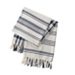 Blue and White Striped Tassel Throw