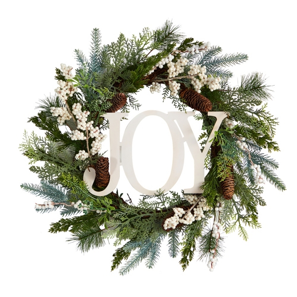 Evergreen Pineberry Joy Wreath