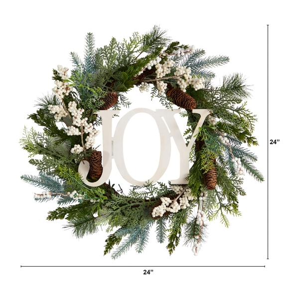 Evergreen Pineberry Joy Wreath
