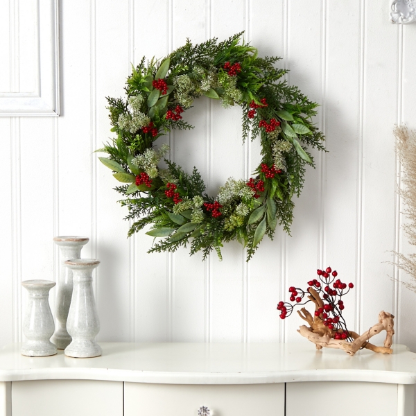 Cedar and Eucalyptus Berry Wreath