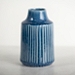 Blue Reactive Ribbed Vase, 7 in.